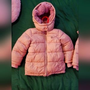 Sizes 12 and 18mth Guess hooded puff jackets